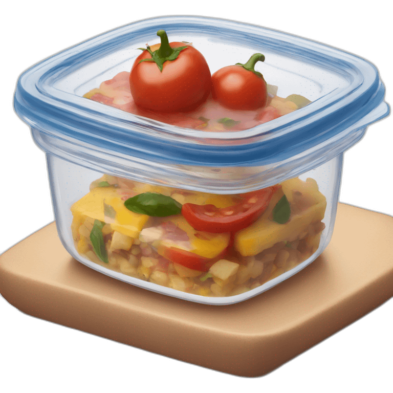 Square Tupperware full with ratatouille emoji