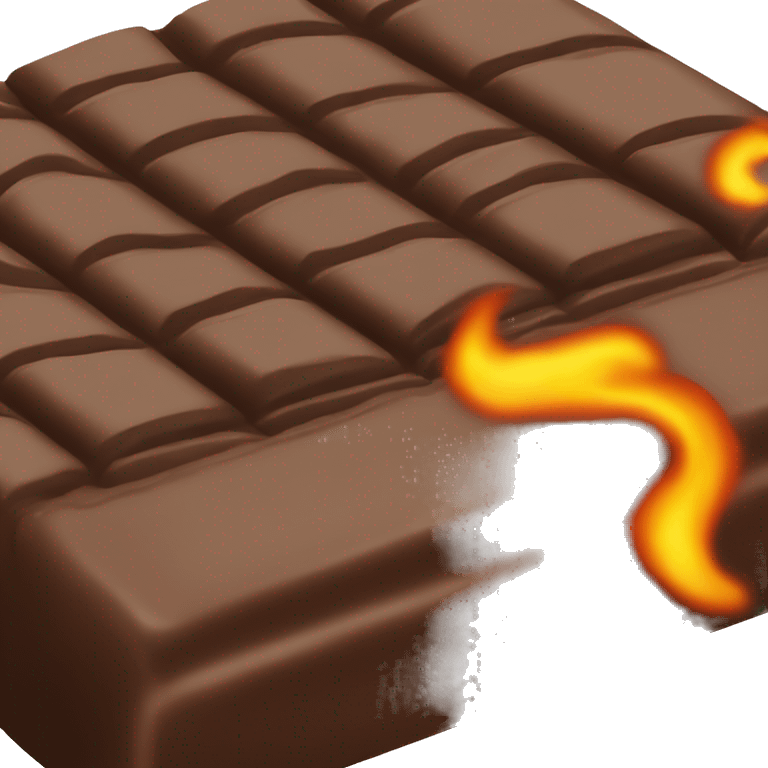 chocolate bar with fire emoji