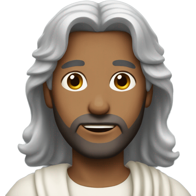 Crowned short gray hair Jesus  emoji