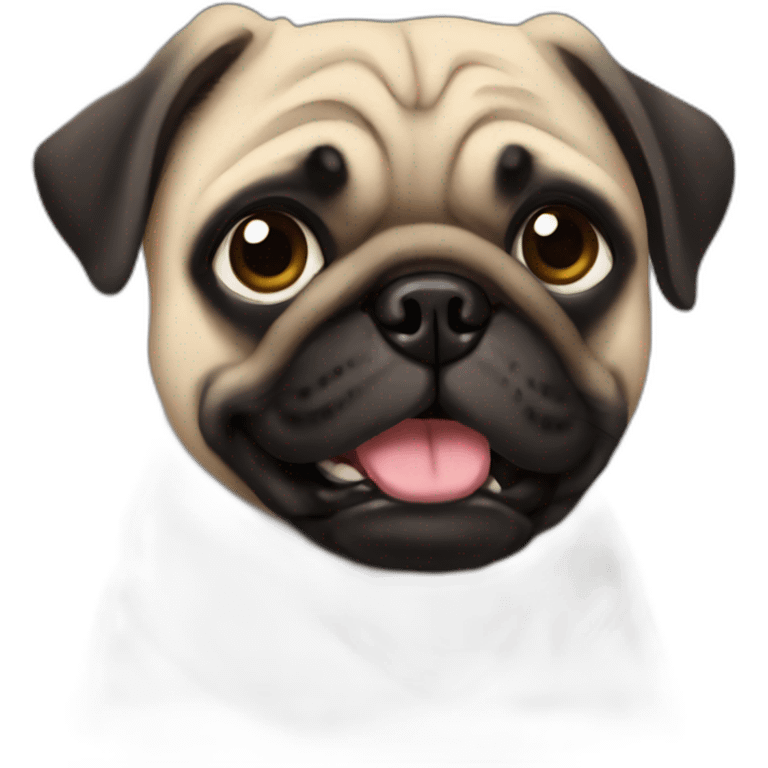 pug wearing a black t-shirt emoji