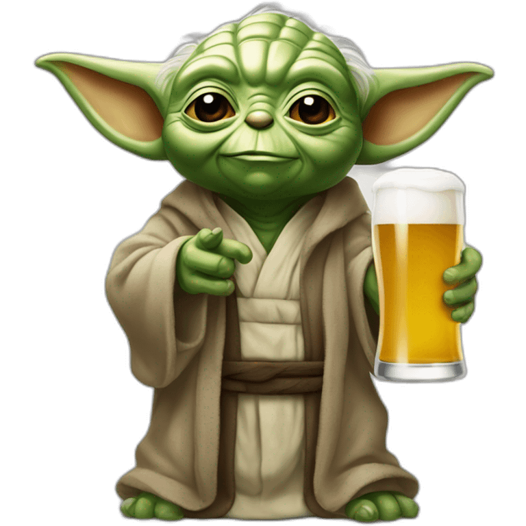 Yoda buvant une bière emoji