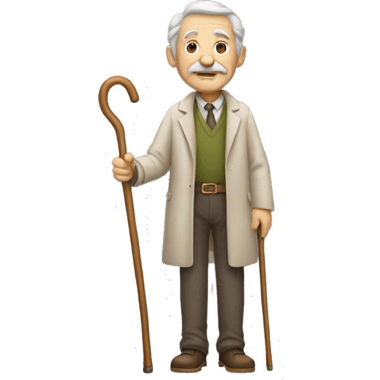 old man with cane facing forward emoji