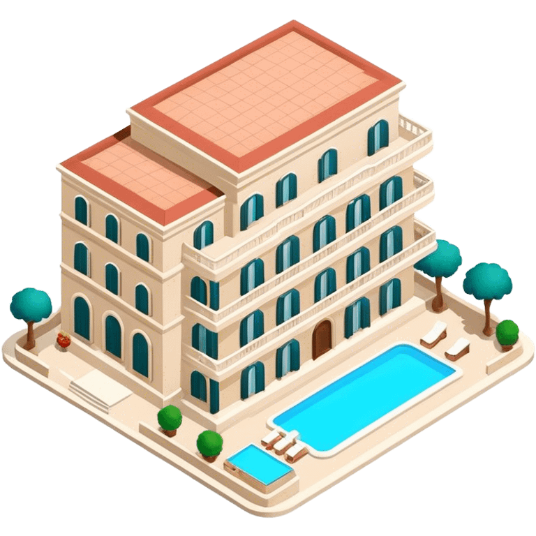 Isometric luxury hotel in Italy emoji