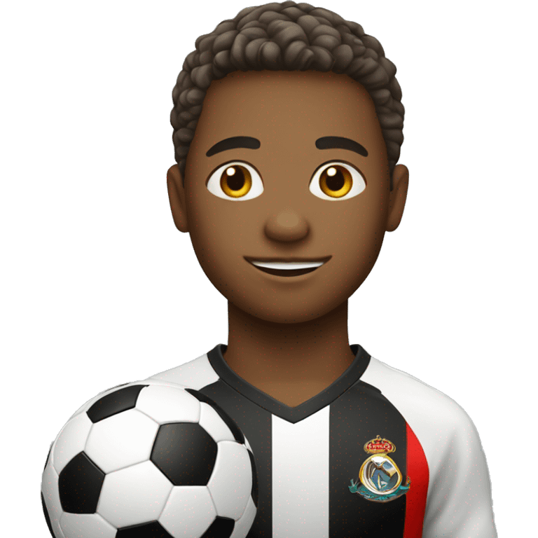 a soccer kid player with ball emoji