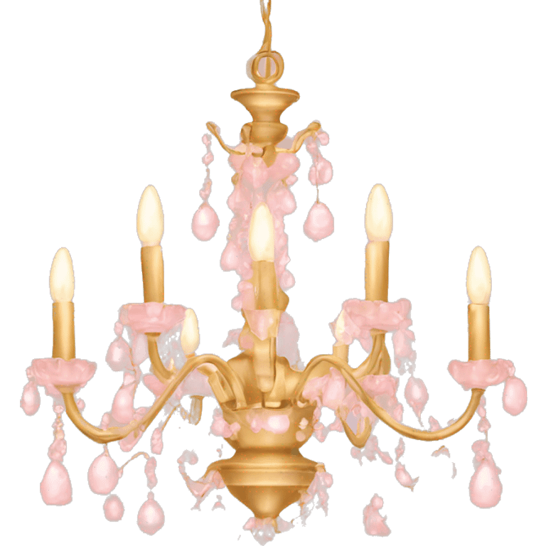 golden pale pink chandelier emoji