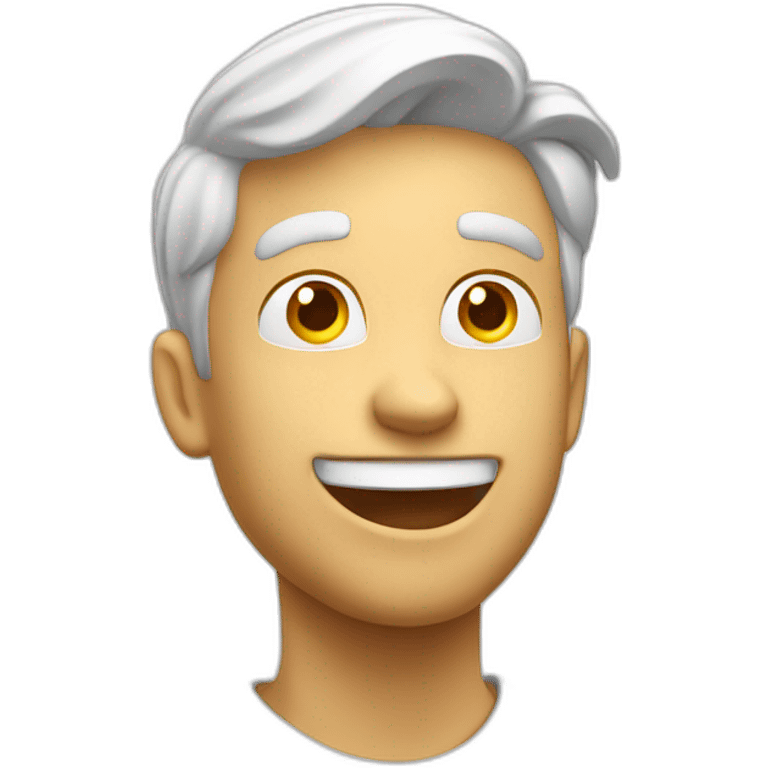 excited white .man looking up 3d emoji