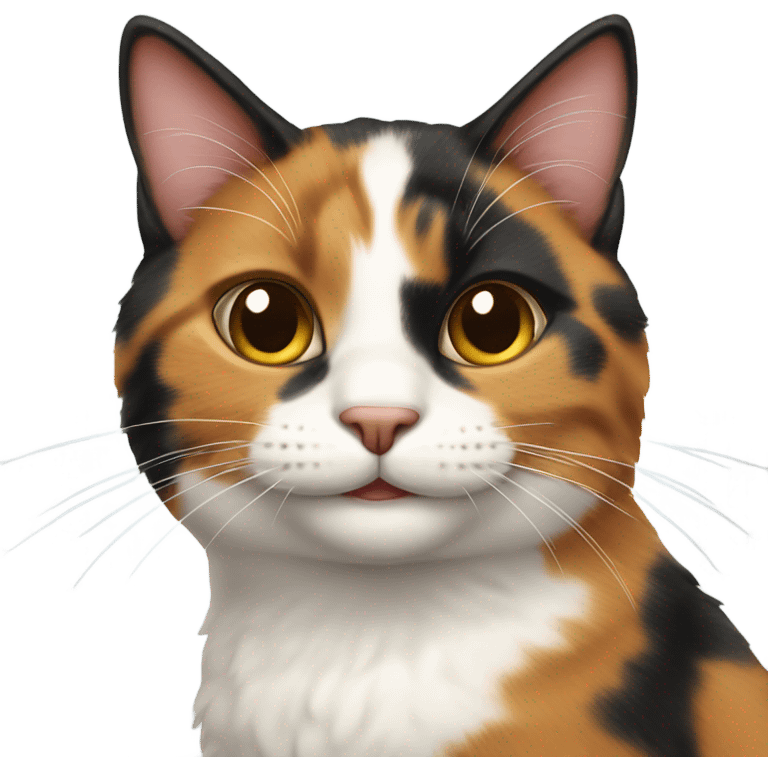 Calico cat smiling  emoji