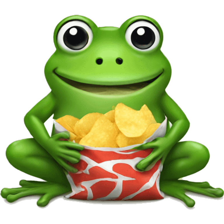 frog eating crisps emoji