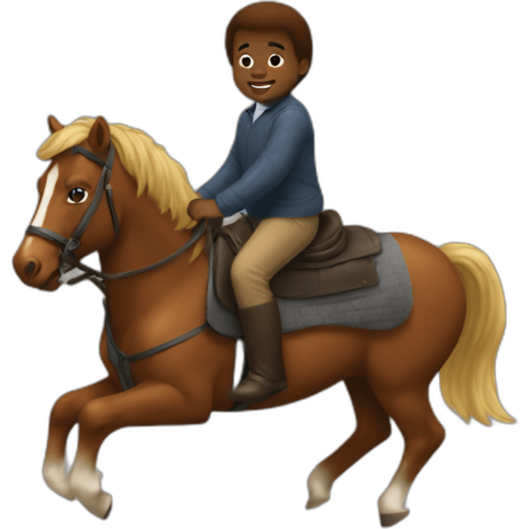 Gary Coleman riding a pony emoji