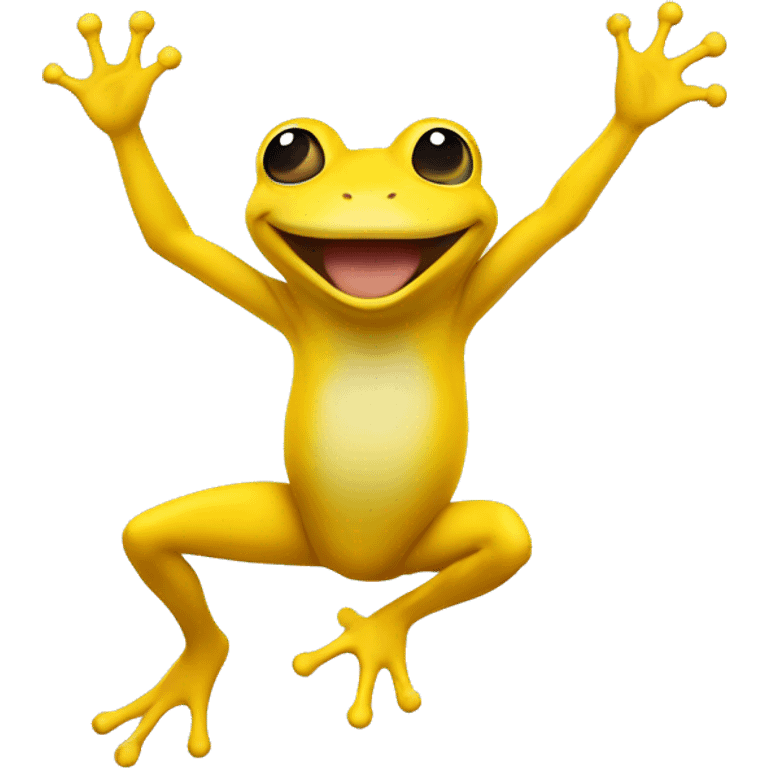 yellow frog jumping for joy emoji