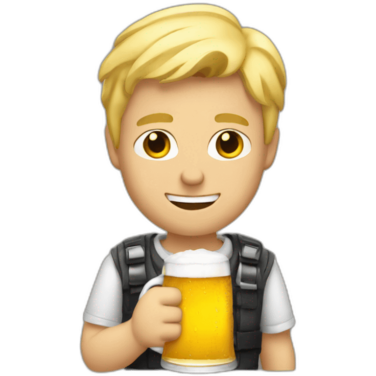 blond guy holding a beer emoji