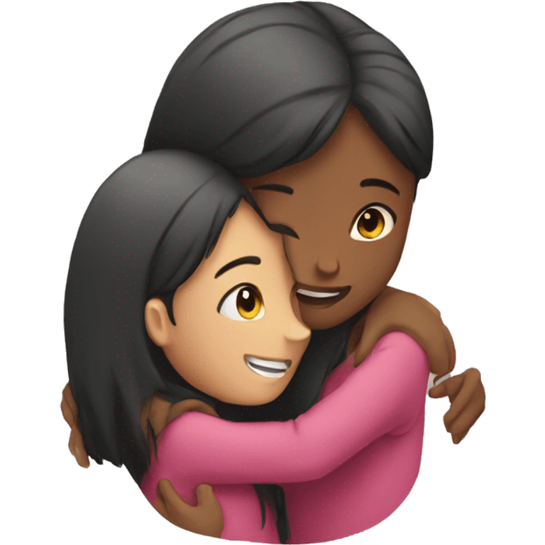 Two girls hugging  emoji