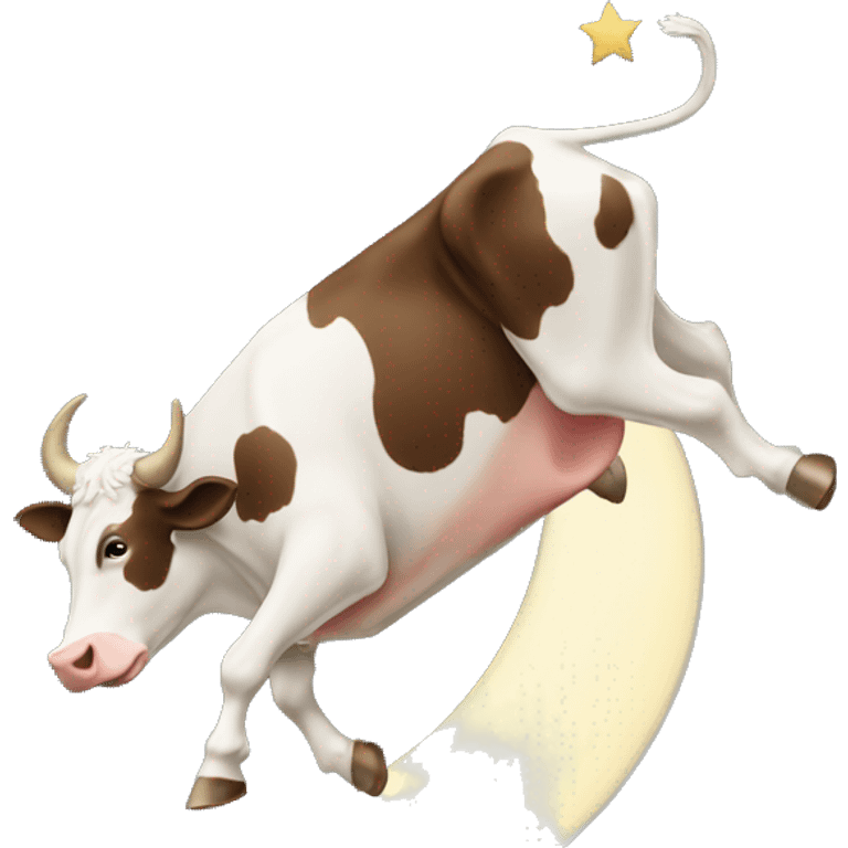 cow jumping over crescent moon emoji