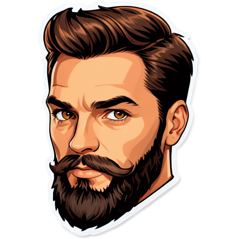 handsome male portrait with beard emoji