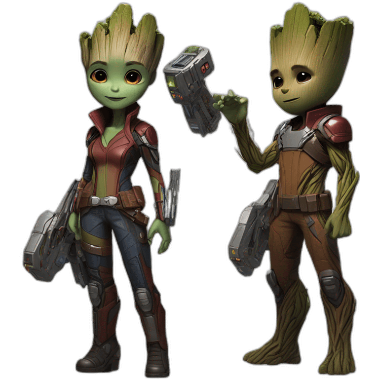 guardians of galaxy rocket groot gamora emoji