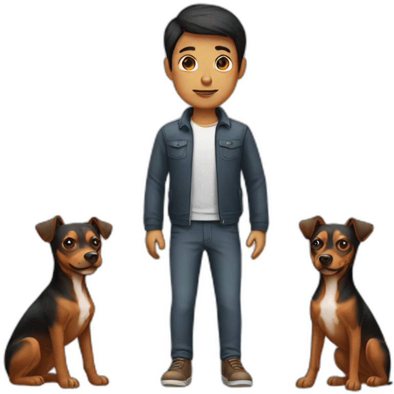 Short man with pinscher head emoji