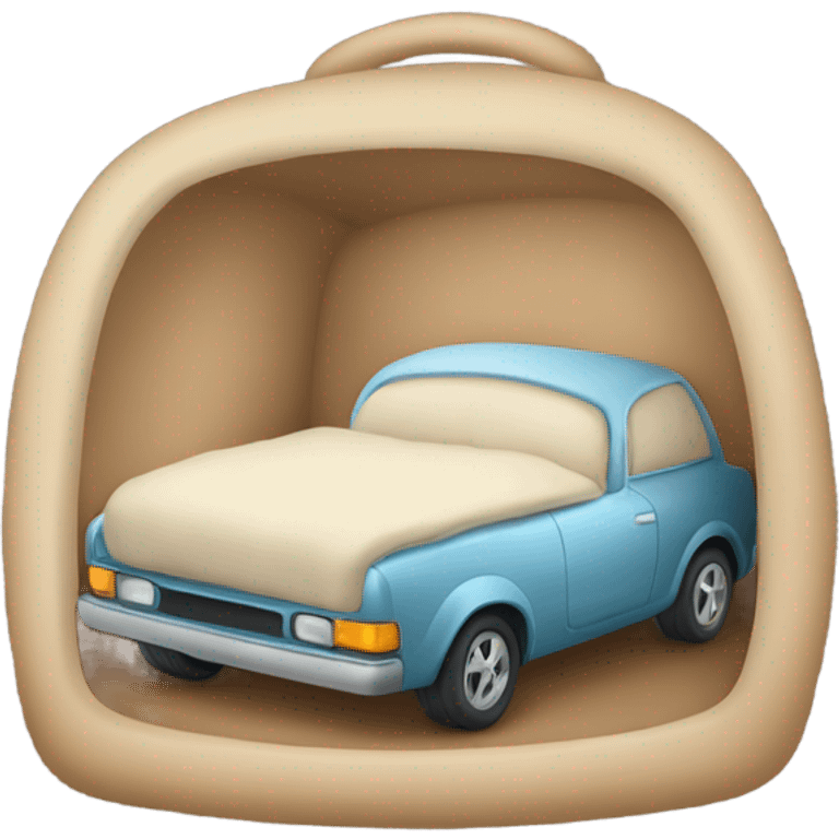 Car back with a cozy bed inside emoji