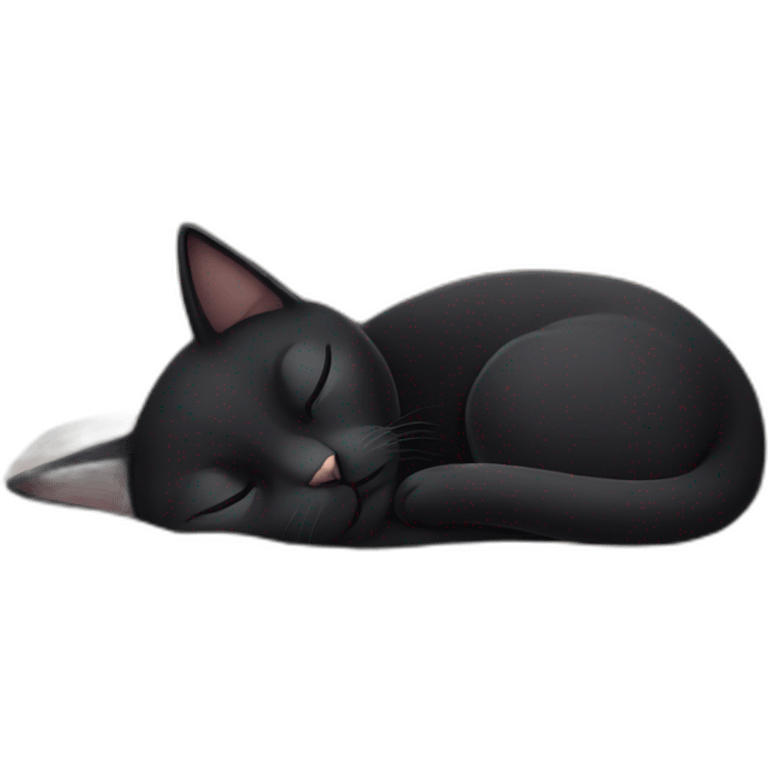 black cat sleep emoji