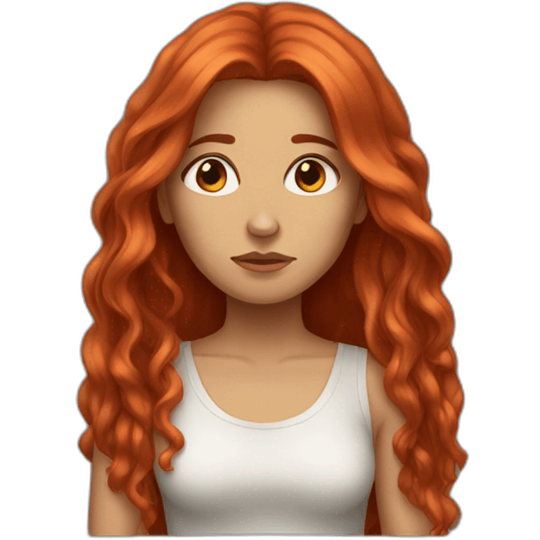 womam with long redhair sad emoji