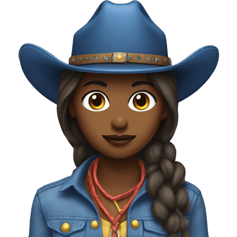 Cowgirl in blueclothing emoji