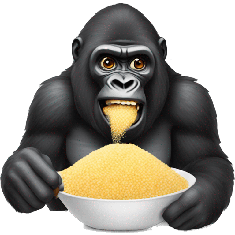 Gorilla eating a couscous  emoji