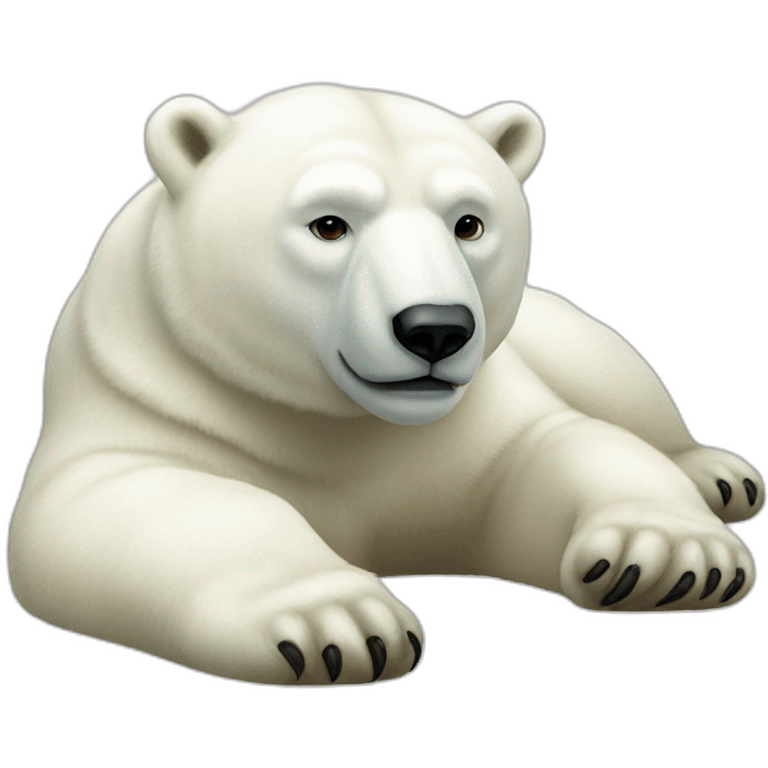 Polar bear full body laying down emoji