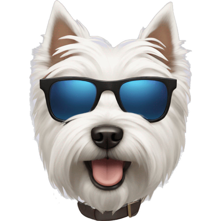 west highland terrier with sunglasses emoji