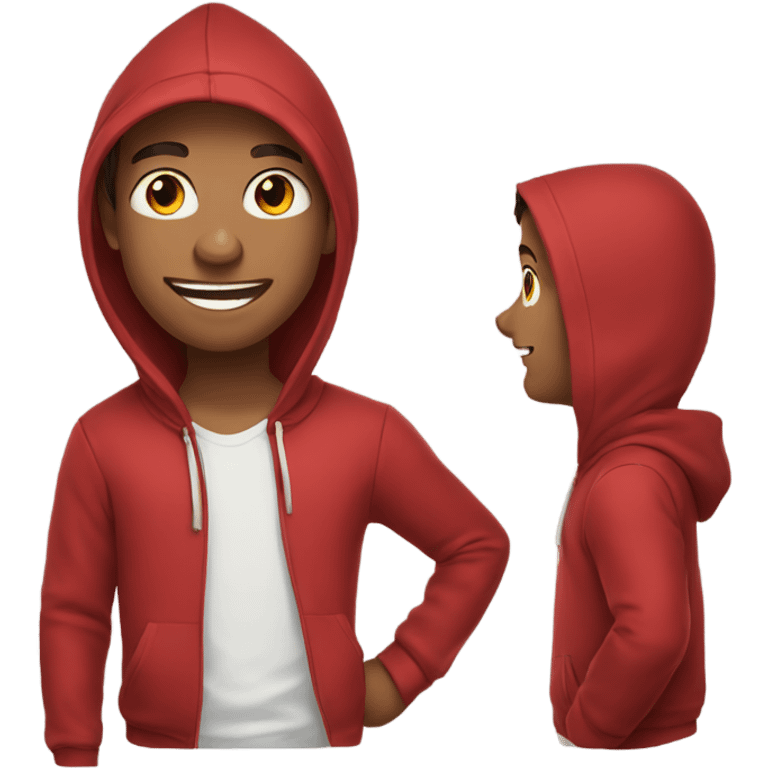 smiling boy in red hoodie emoji