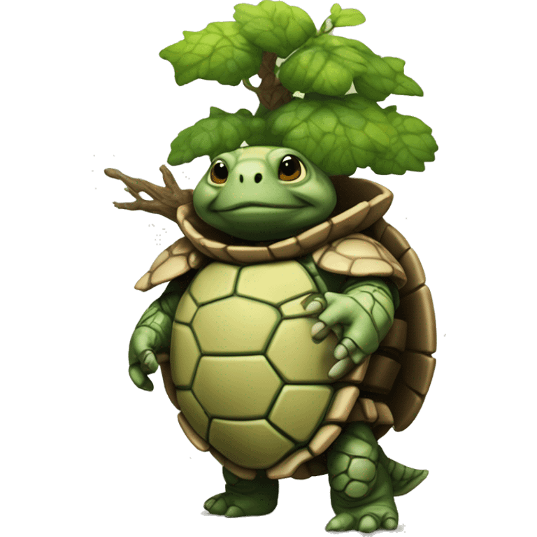 Humanoid Tortle Cleric with a small tree growing off of his shell. emoji