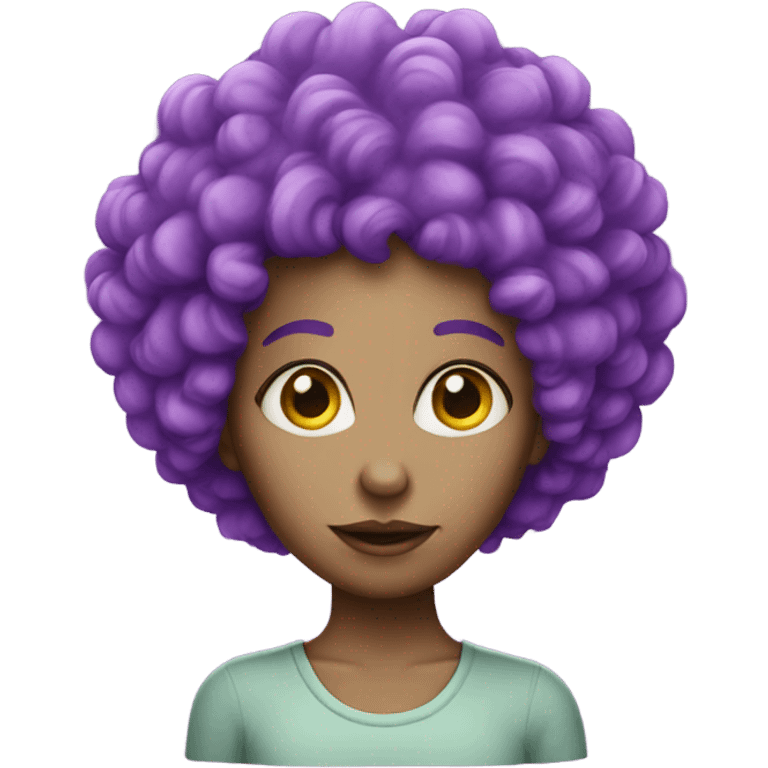 woman alien with purple curly hair emoji