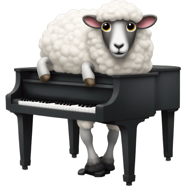 A sheep which plays the Piano  emoji