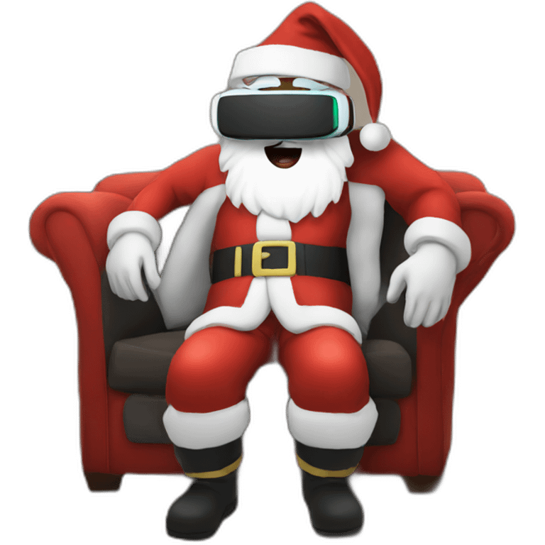 Santa in vr headset on sofa emoji