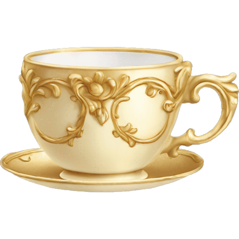 Light gold vintage rococo coffee cup  emoji