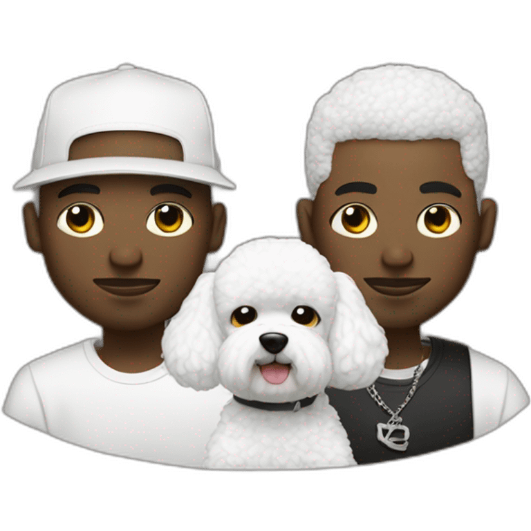 rappers men with bichon emoji