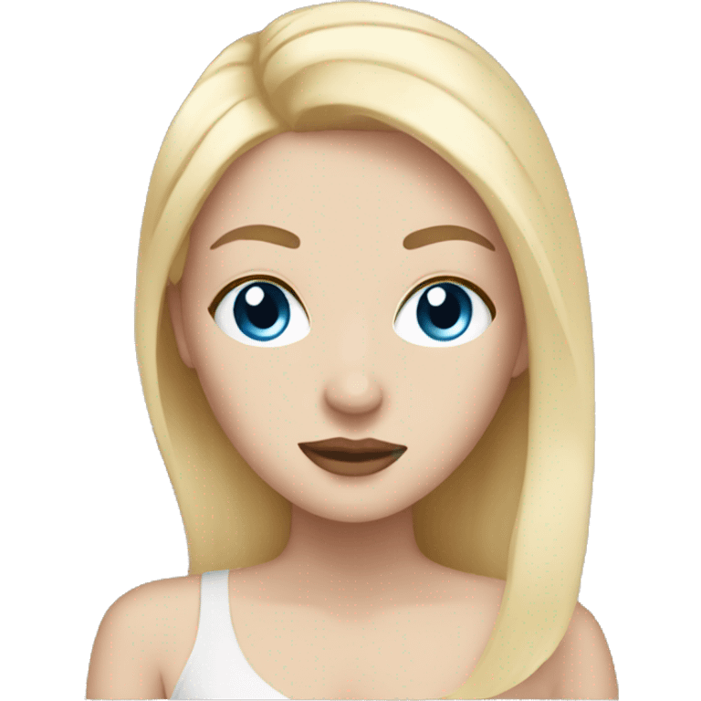 White girl with blonde hair and blue eyes having spa mask emoji