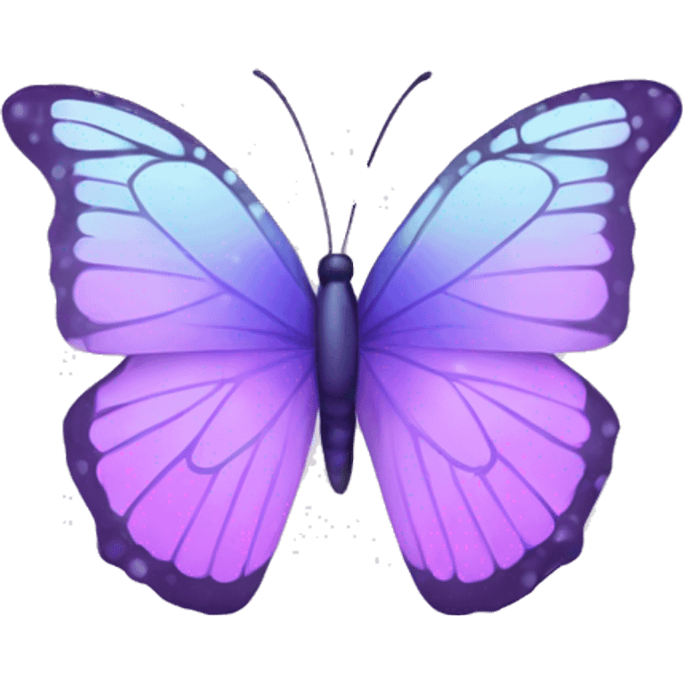 Sparkly Pastel purple-gradient butterfly emoji