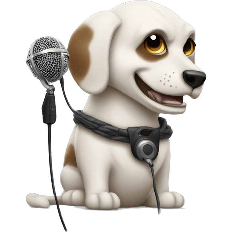 cool looking animal-type carater with a microphone emoji