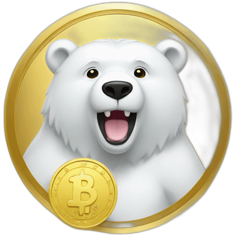 white bear with gold coin emoji