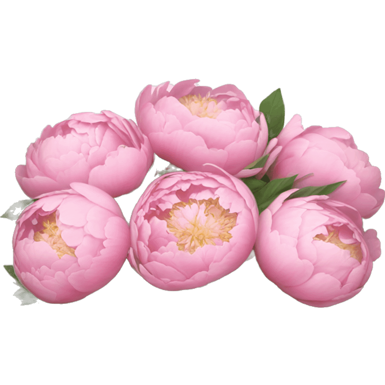 Baby pink Peonies in a box  emoji