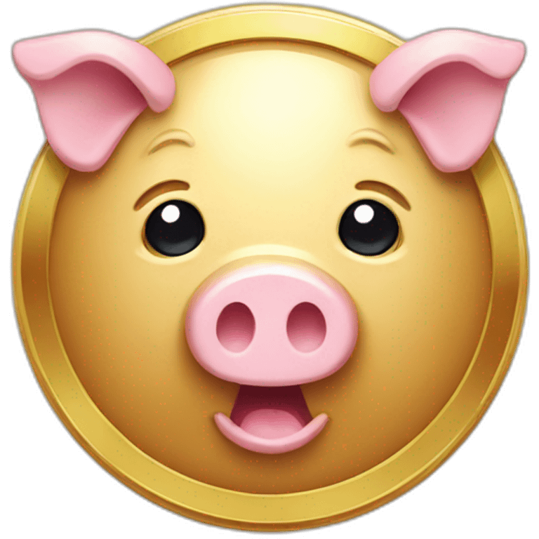 piggy face gold coin  emoji