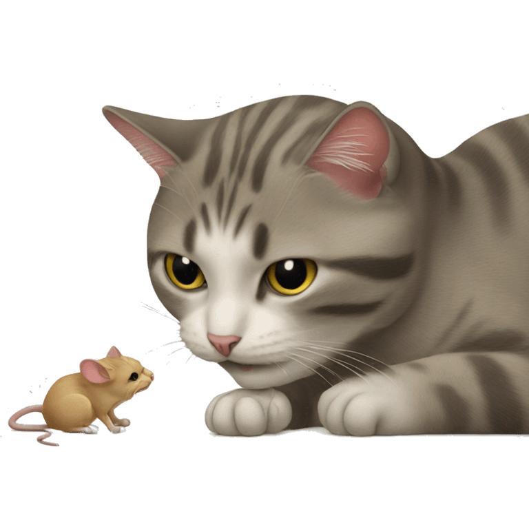 cat eating a mouse emoji