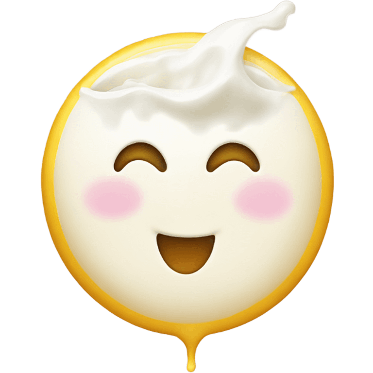 Smiley face with milk emoji