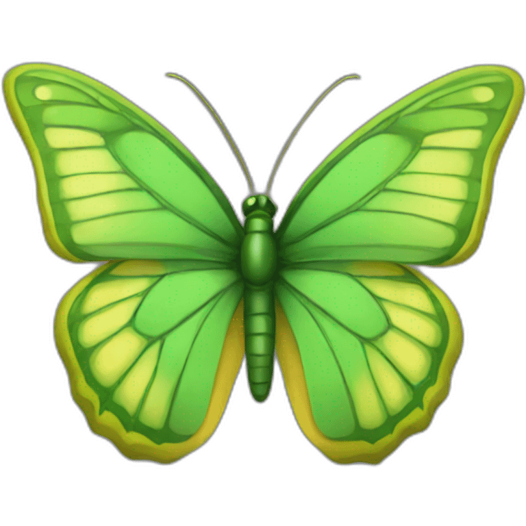 mariposa verde y amarilla emoji