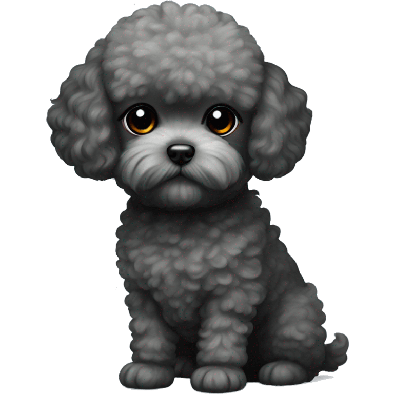 Toy poodle with black Scottish Fold emoji