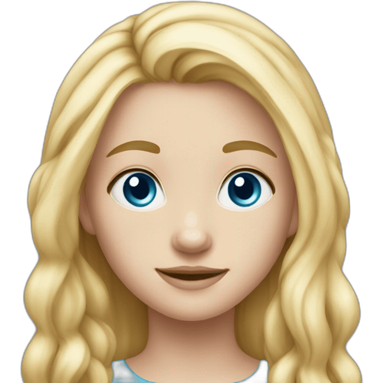 10 year old girl long blonde hair blue eyes white skin emoji