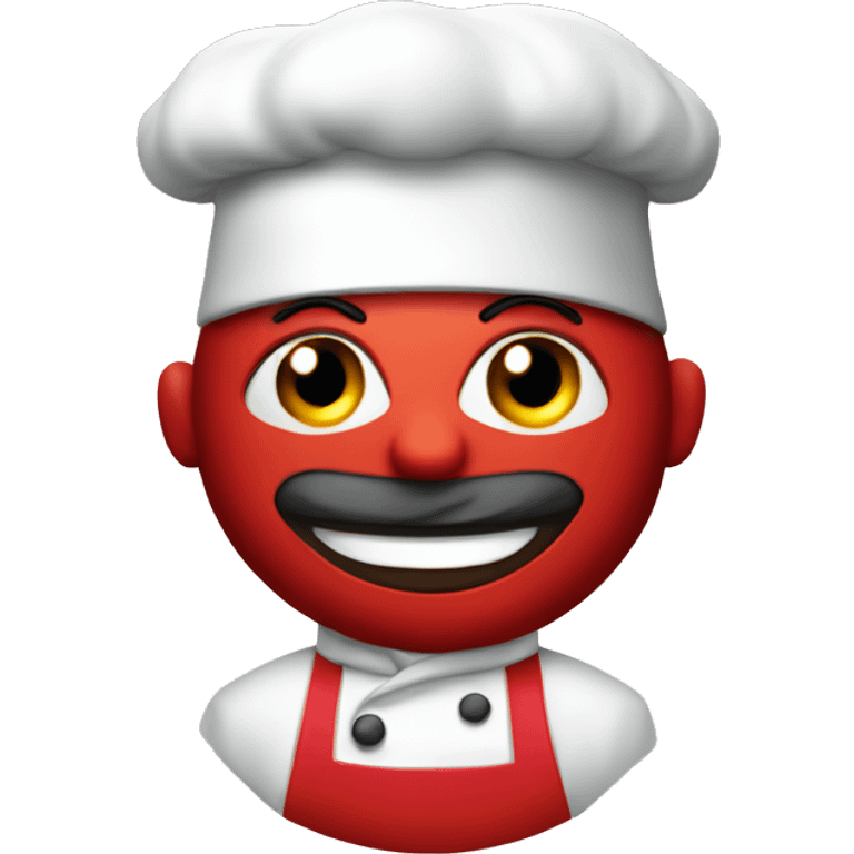 red  chef candy whit face emoji