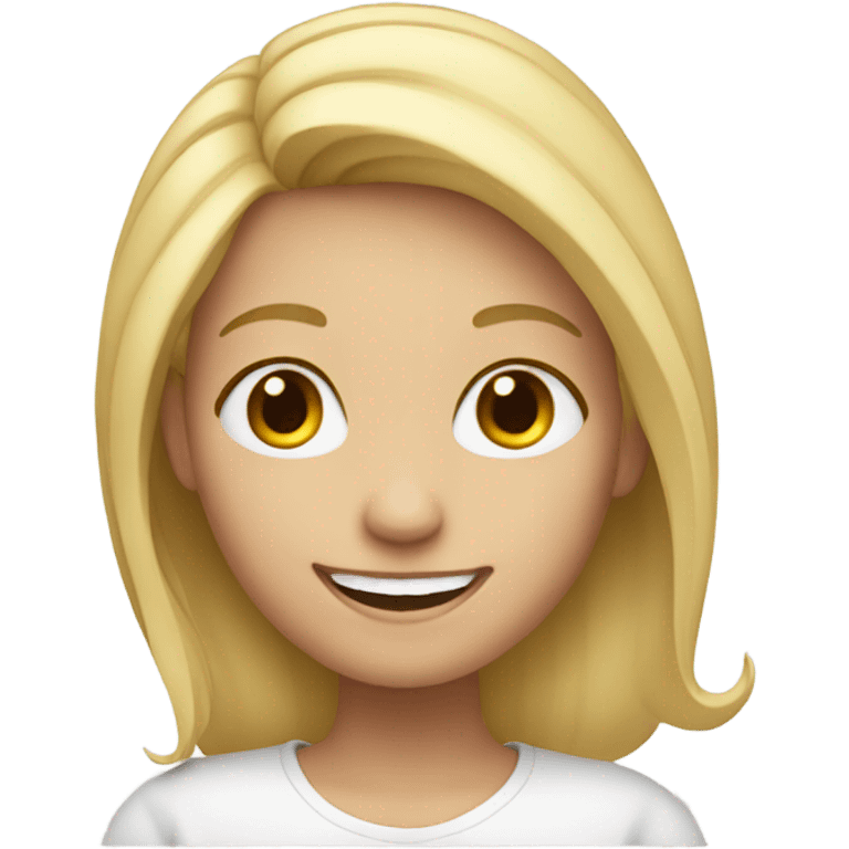 smiling girl with blond hair emoji