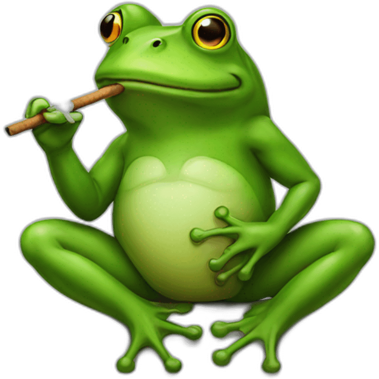 Smoking frog emoji