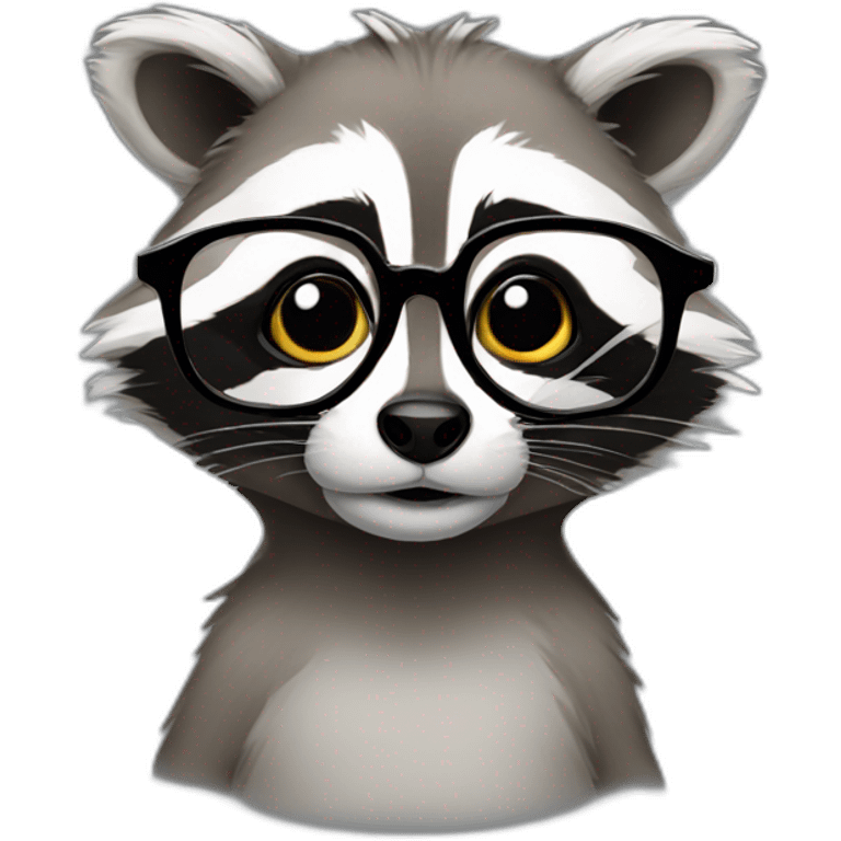 Racoon with specs emoji