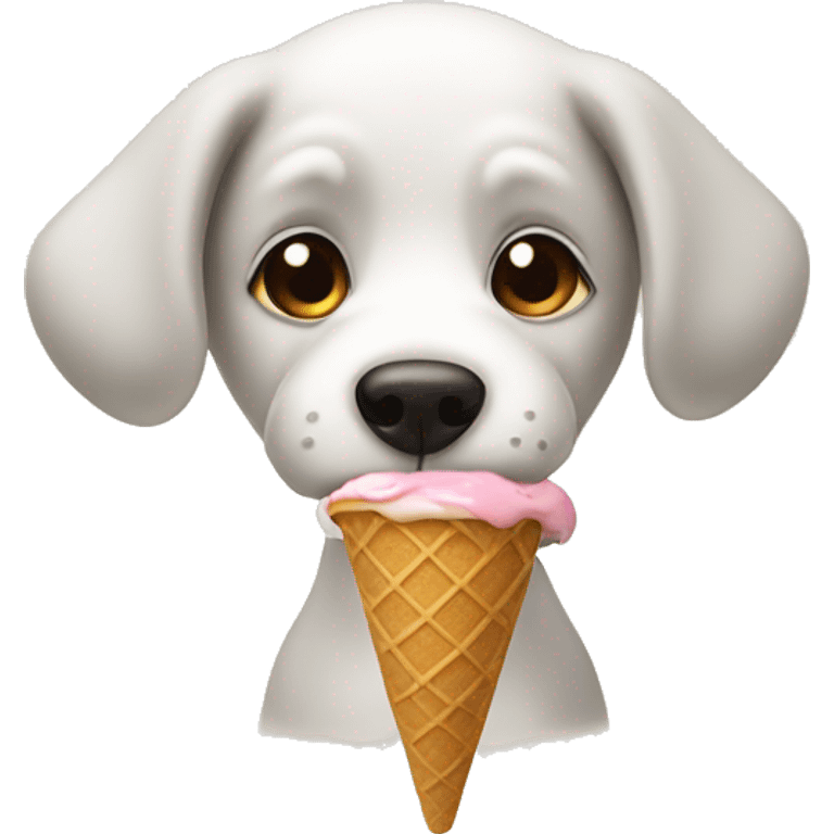 Dog eating ice cream  emoji